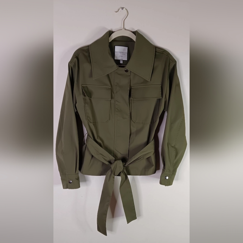 Bagetelle Collection Belted Jacket Women's Sz Medium. In Olive Green.